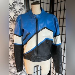 Vintage 80s Men’s Leather Motorcycle Jacket